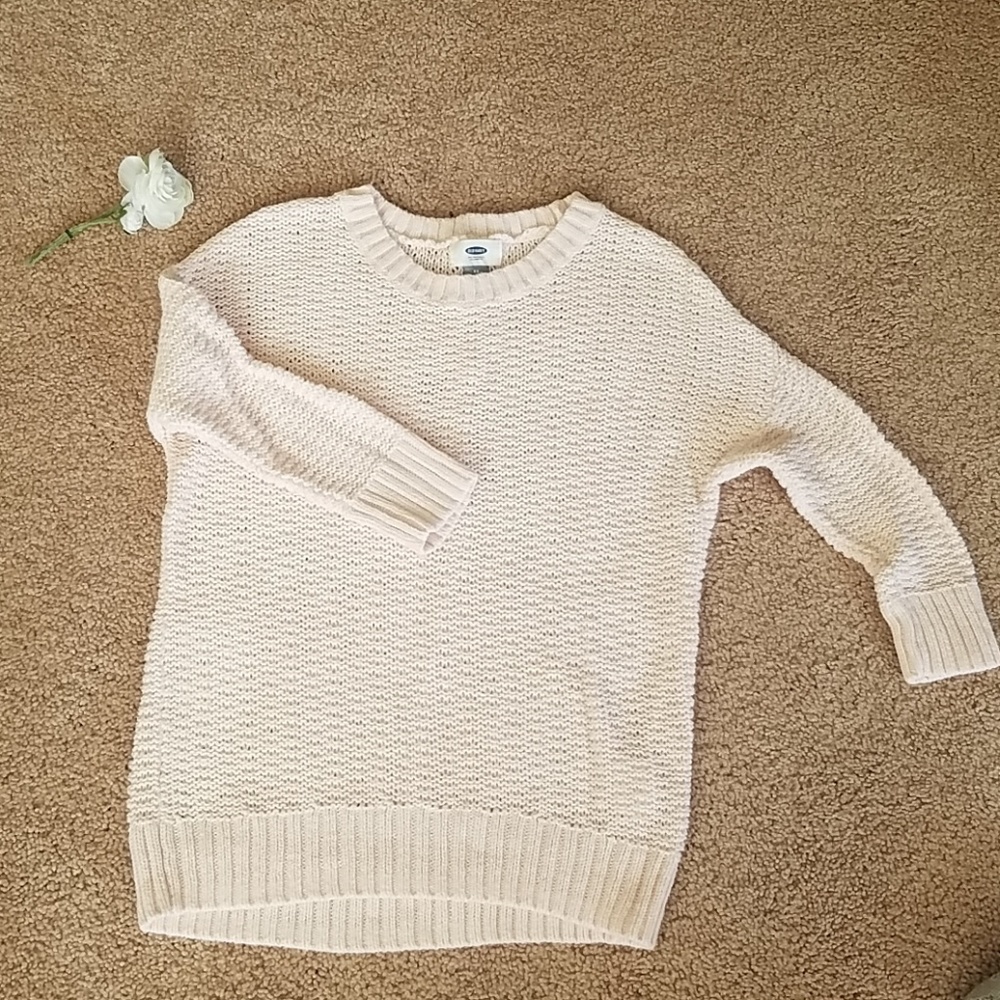 Old Navy pale pink open knit sweater XS